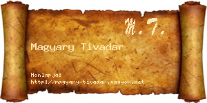 Magyary Tivadar névjegykártya