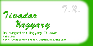 tivadar magyary business card